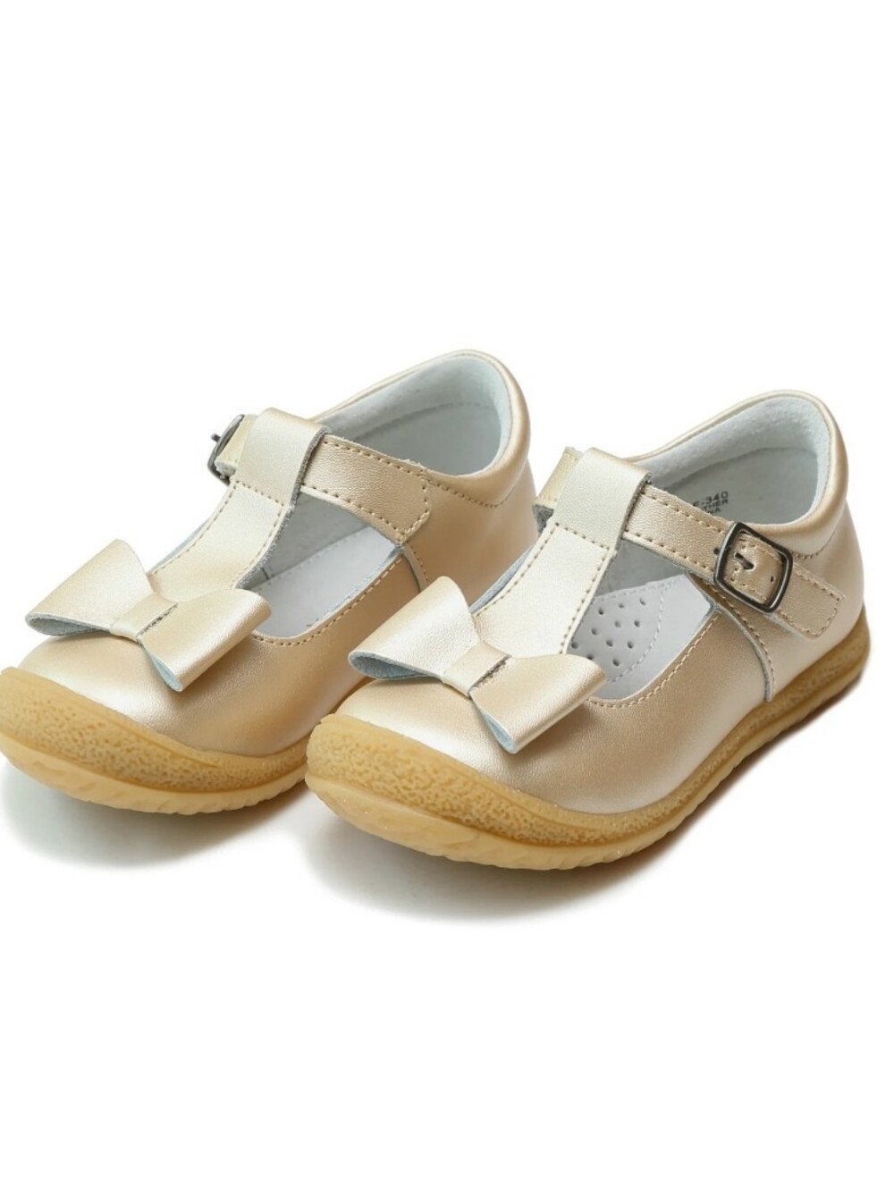 L'Amour Girls' Emma Shimmer Bow T-Strap Mary Jane